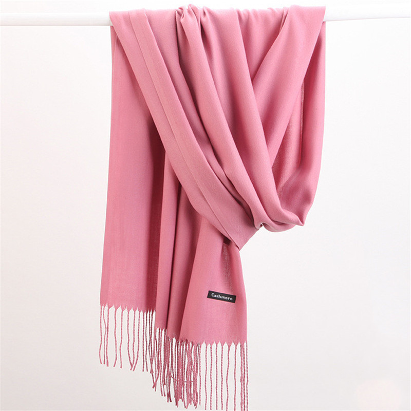 Shawl Wrap Winter - แฟชั่นสีทึบ 2023 ผู้หญิงผ้าพันคอฤดูหนาว Hijabs Tessale ยาว