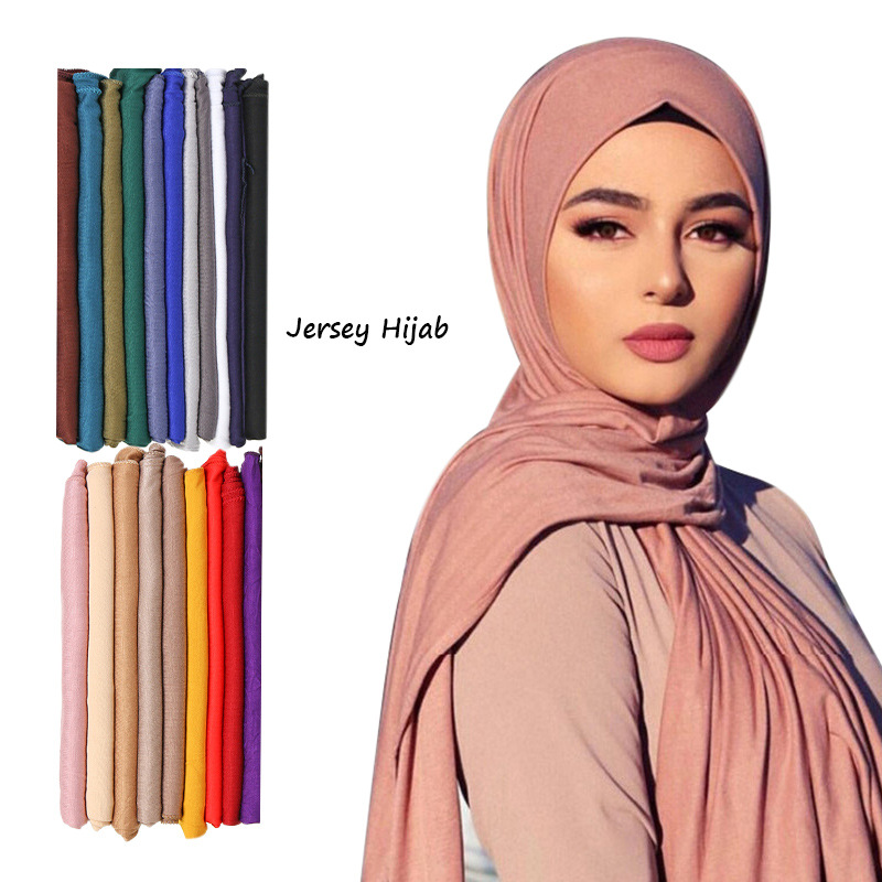 Shawl Wrap Winter - 30 สีธรรมดา Modal JERSEY Hijab ผู้หญิงฤดูหนาวความยืดหยุ่นมุสลิมผ้าคลุมไหล่ผ้าพันคอ