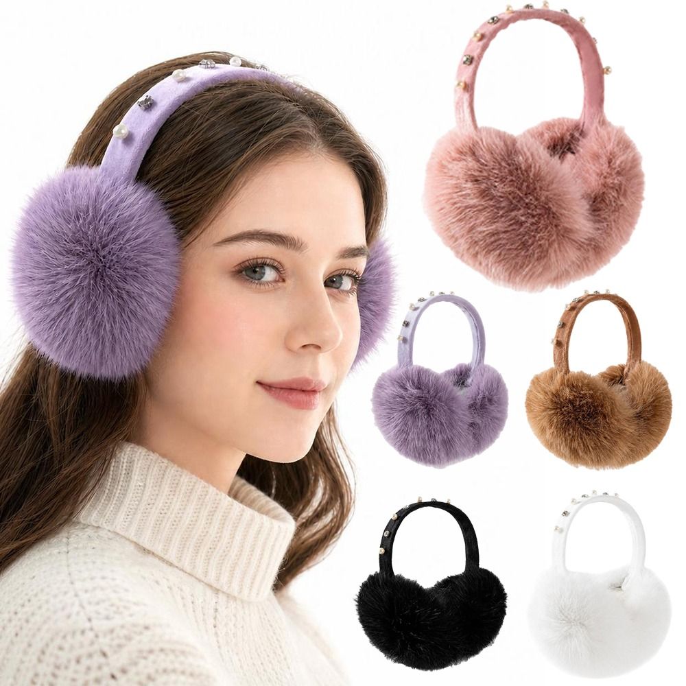 Earmuffs Foldable - ที่ปิดหูขนเฟอร์เทียมแบบใหม่ นุ่ม พับได้ ที่ปิดหูแบบคาดศีรษะ สำหรับใช้ในฤดูหนาวกลางแจ้ง