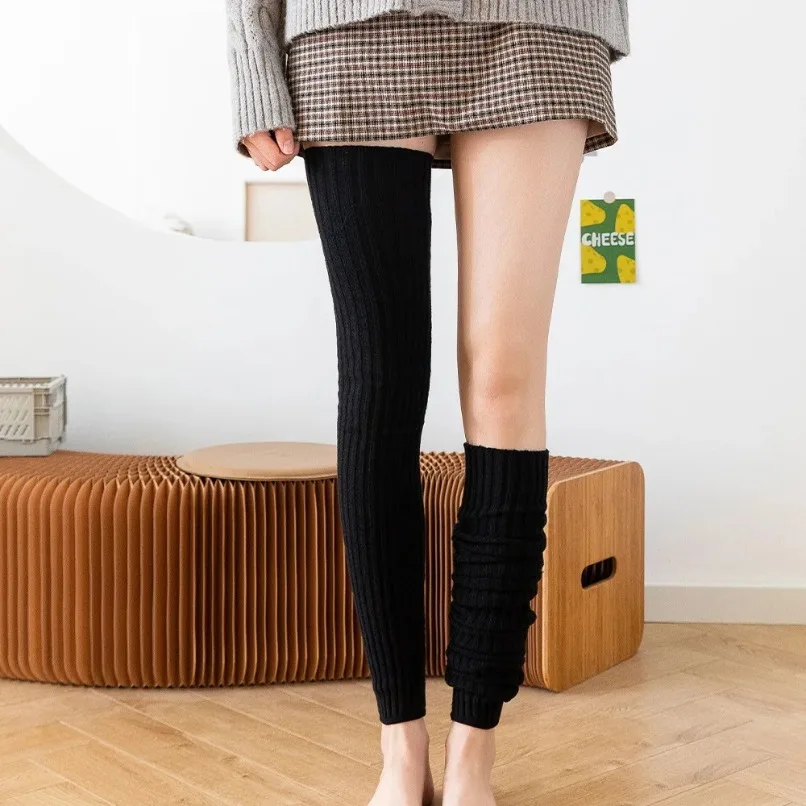 Thermal Sock Wool - ถุงเท้าระดับเข่าบูตขนสัตว์ให้ความอบอุ่นที่ขาของผู้หญิงรองเท้าบูทหุ้มข้อสำหรับฤดูหนาว