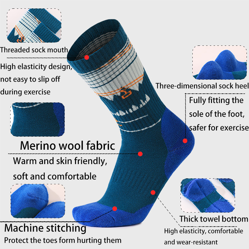 1 คู่ถุงเท้าสกีขนแกะเมอริโนสำห - Thermal Sock Wool บทวิจารณ์และราคา