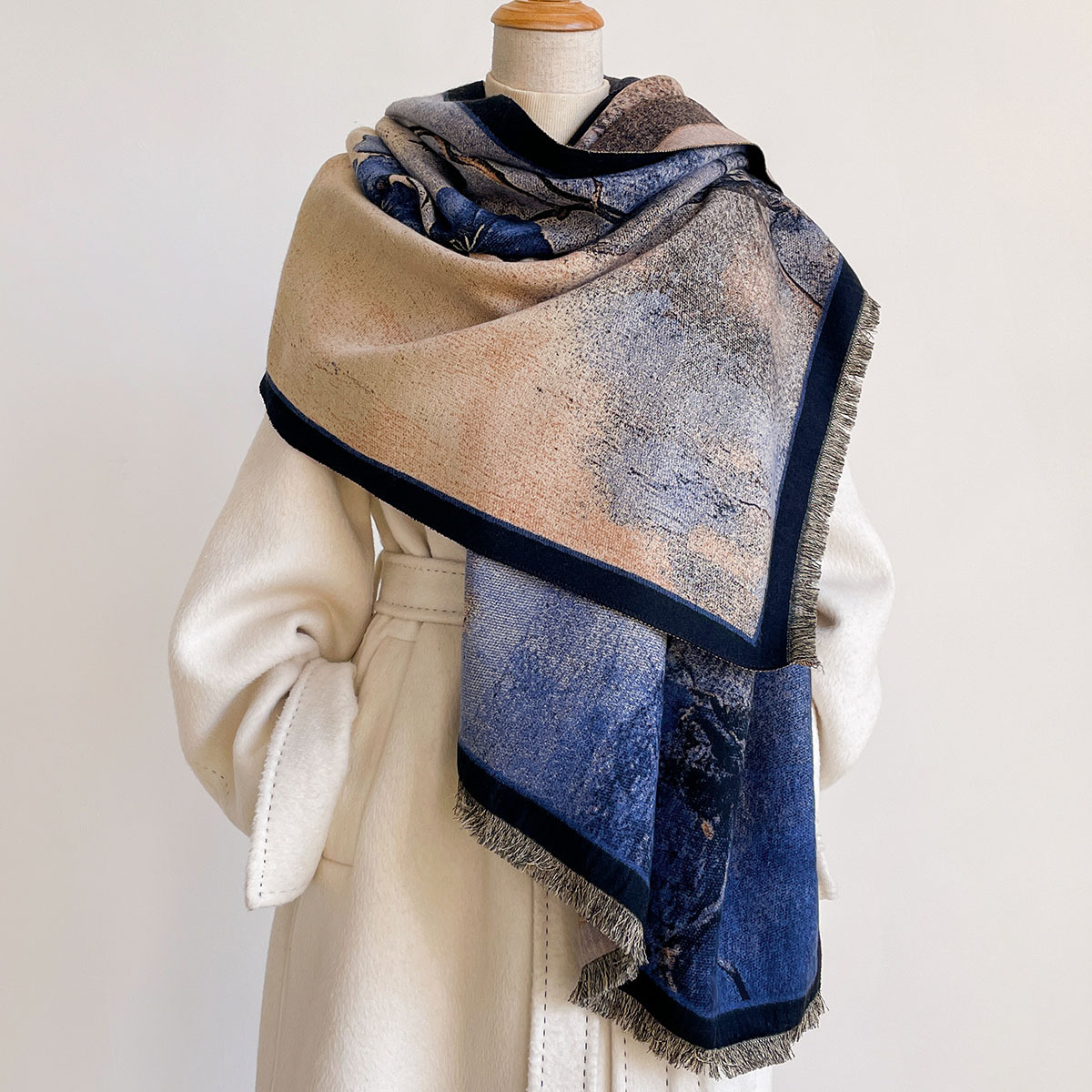 ผ้าพันคอแคชเมียร์เทียมสำหรับผู - Cashmere Pashmina Wrap บทวิจารณ์และราคา