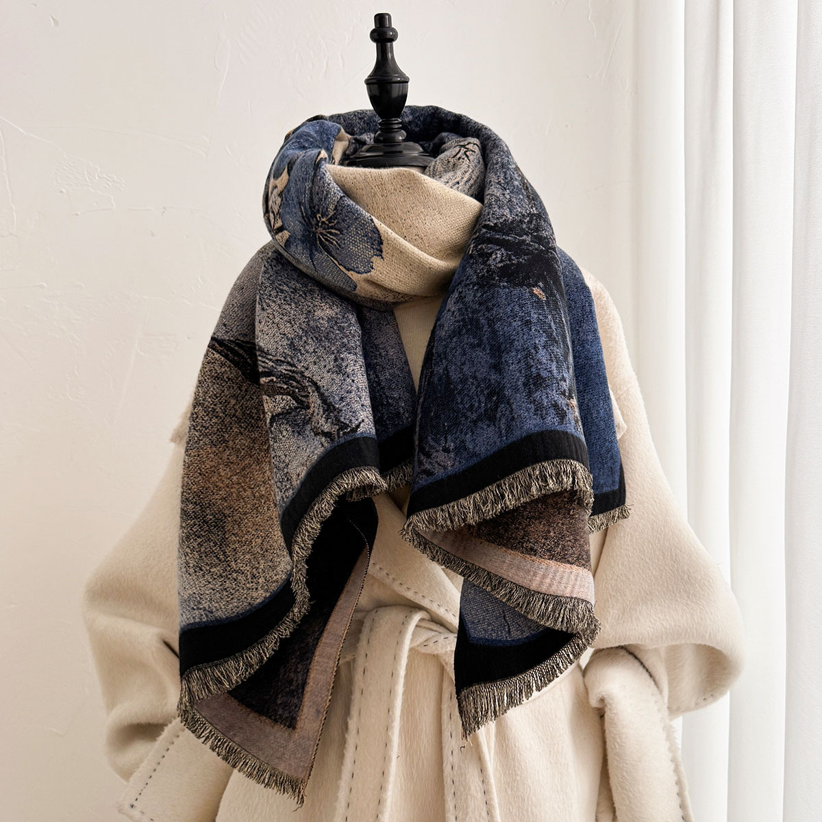 ผ้าพันคอแคชเมียร์เทียมสำหรับผู - Cashmere Pashmina Wrap บทวิจารณ์และราคา