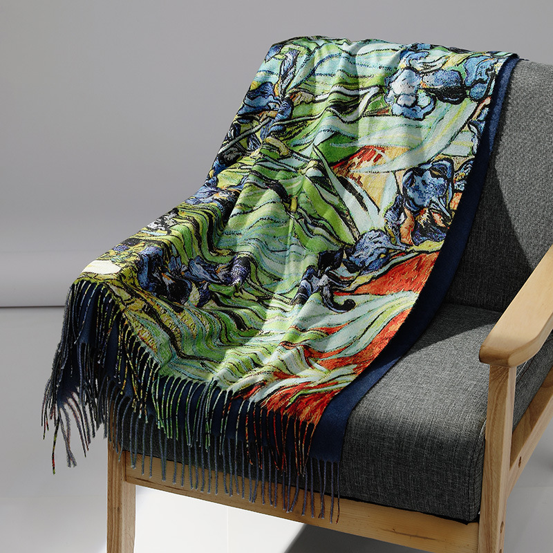 แบรนด์หรูภาพวาดสีน้ํามันผ้าพัน - Wool Scarf Men บทวิจารณ์และราคา