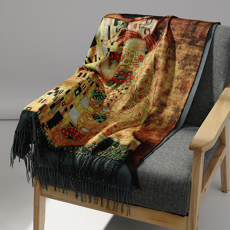 แบรนด์หรูภาพวาดสีน้ํามันผ้าพัน - Wool Scarf Men บทวิจารณ์และราคา