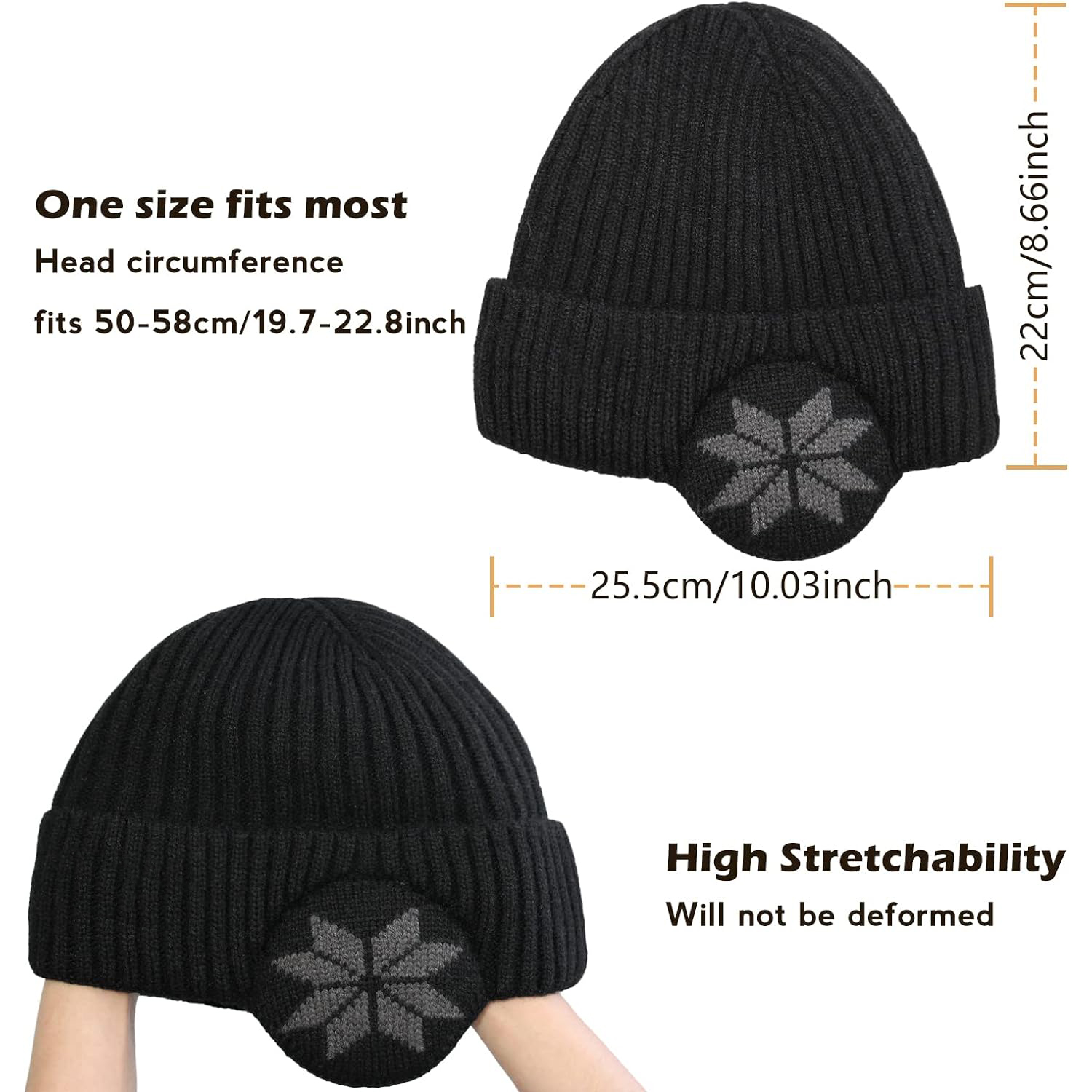 หมวกไหมพรมบุขนสำหรับฤดูหนาว 1  - Knit Beanie Hat Warm บทวิจารณ์และราคา